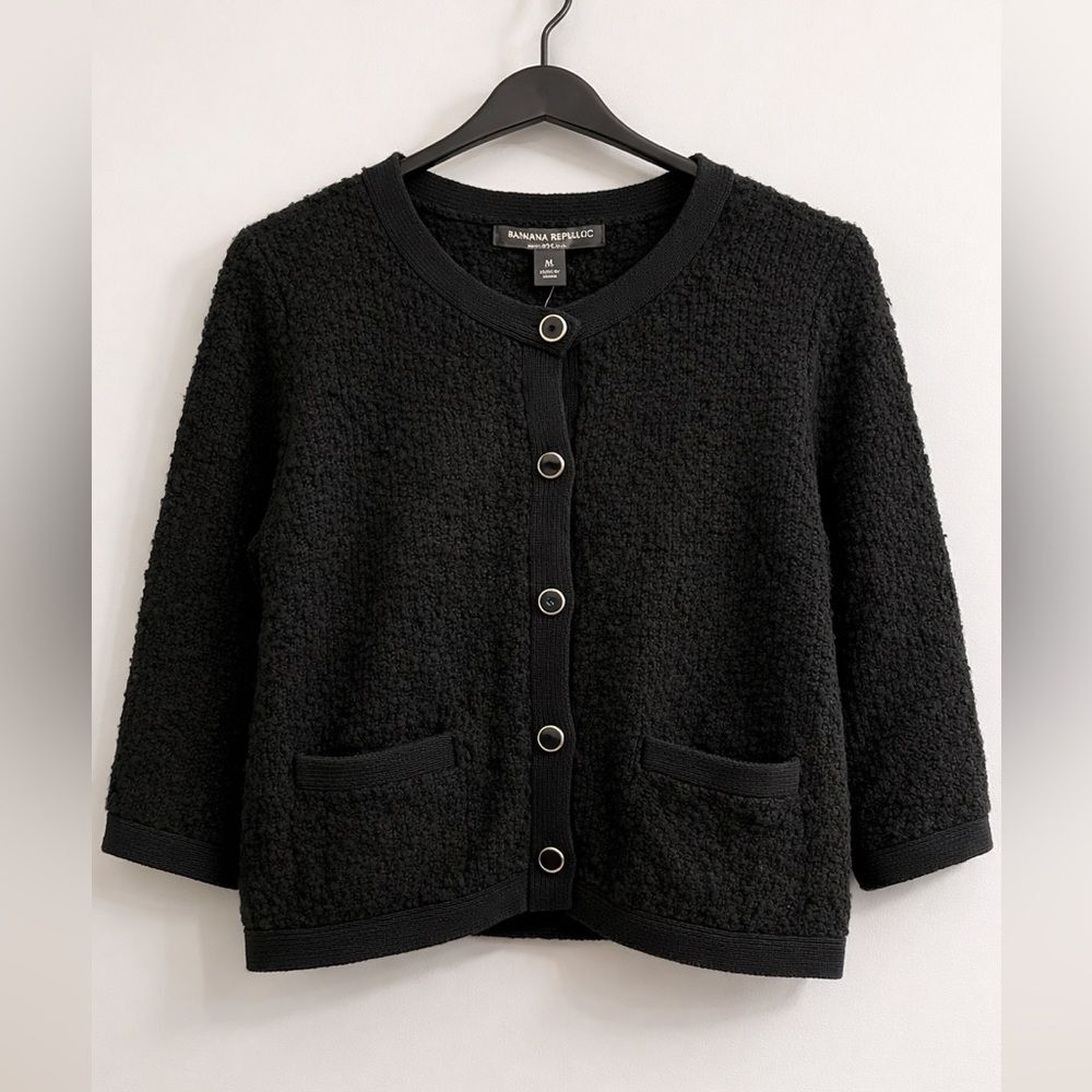 Banana Republic Boxy Cardigan Wool Blend Button Front Women’s Medium